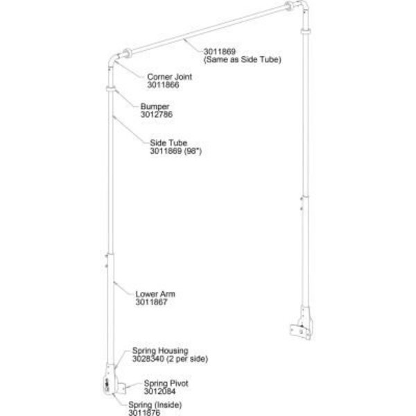 Buyers Products Buyers Aluminum Upper Tarp Arm - 3011869 3011869